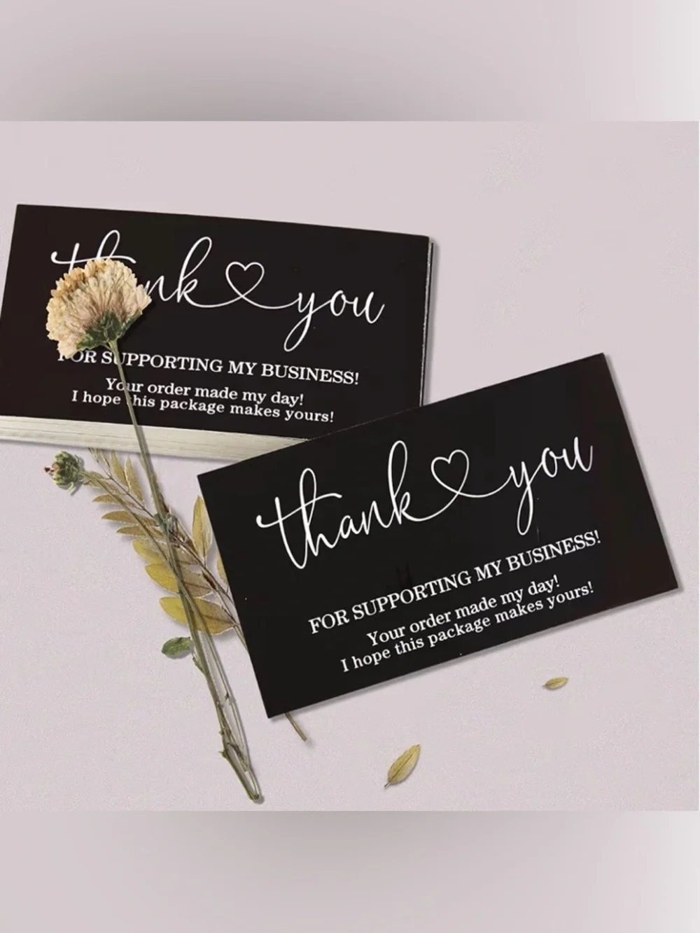 200 bulkThank You Kraft Business Cards - Black & whiteThank You Notes